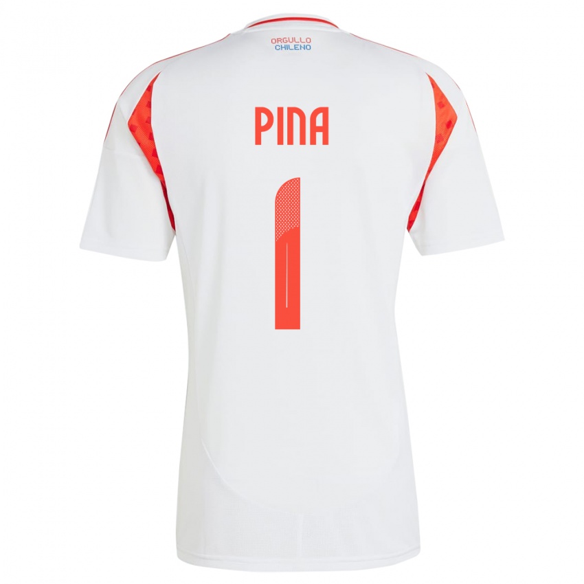 Kinder Chile Cristóbal Piña #1 Weiß Auswärtstrikot Trikot 24-26 T-Shirt Österreich