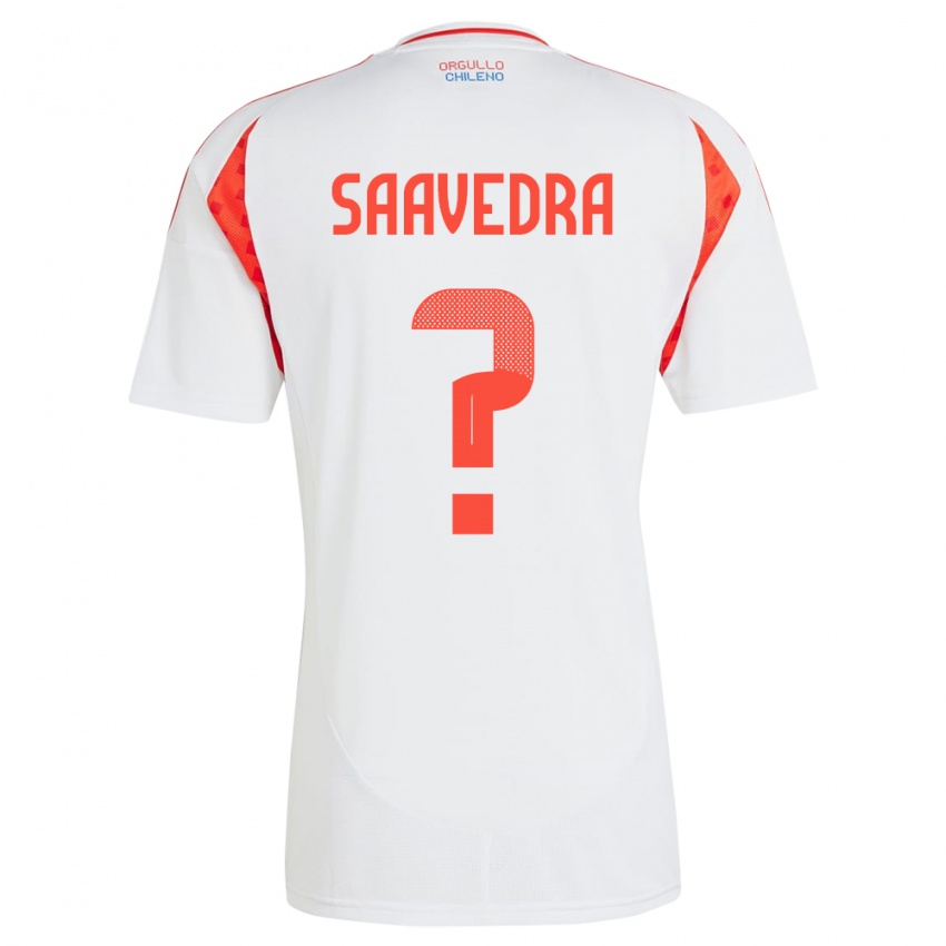 Kinder Chile Danilo Saavedra #0 Weiß Auswärtstrikot Trikot 24-26 T-Shirt Österreich