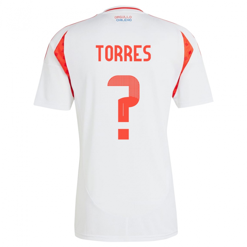 Kinder Chile Bruno Torres #0 Weiß Auswärtstrikot Trikot 24-26 T-Shirt Österreich