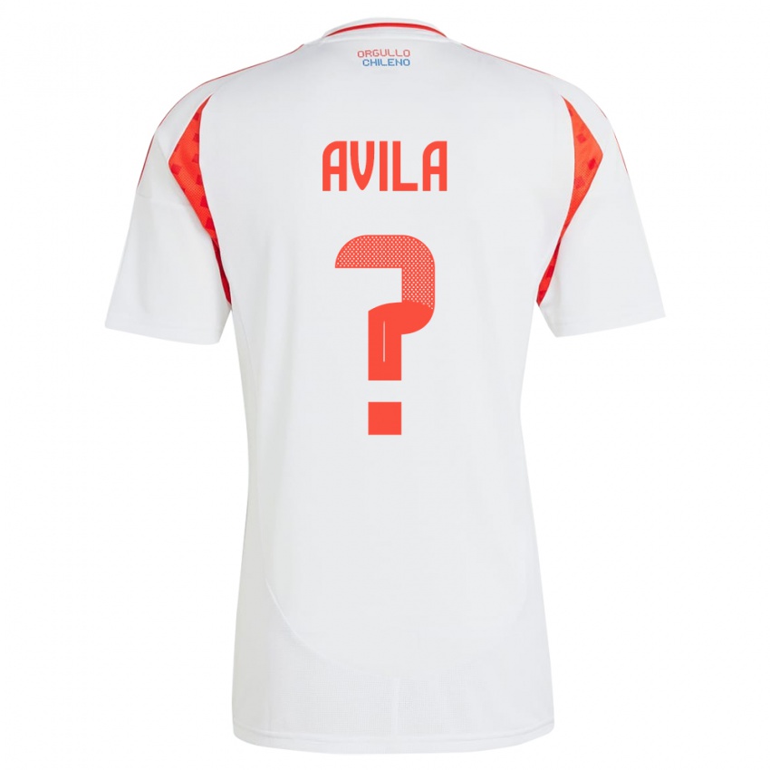 Kinder Chile Gustavo Ávila #0 Weiß Auswärtstrikot Trikot 24-26 T-Shirt Österreich