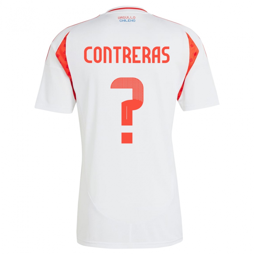 Kinder Chile Mathías Contreras #0 Weiß Auswärtstrikot Trikot 24-26 T-Shirt Österreich