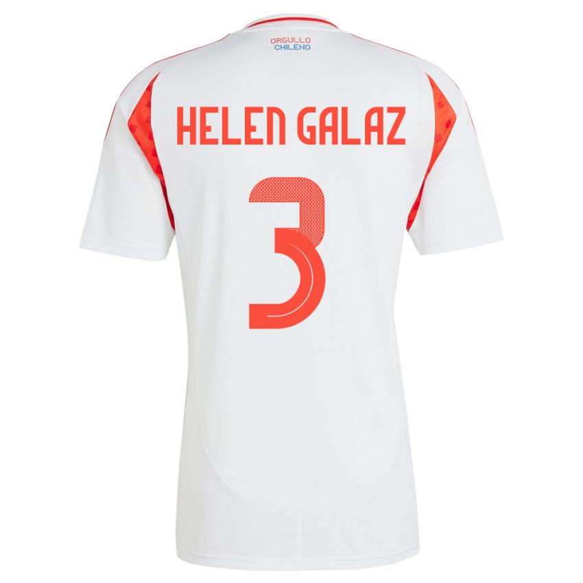 Kinder Chile Su Helen Galaz #3 Weiß Auswärtstrikot Trikot 24-26 T-Shirt Österreich