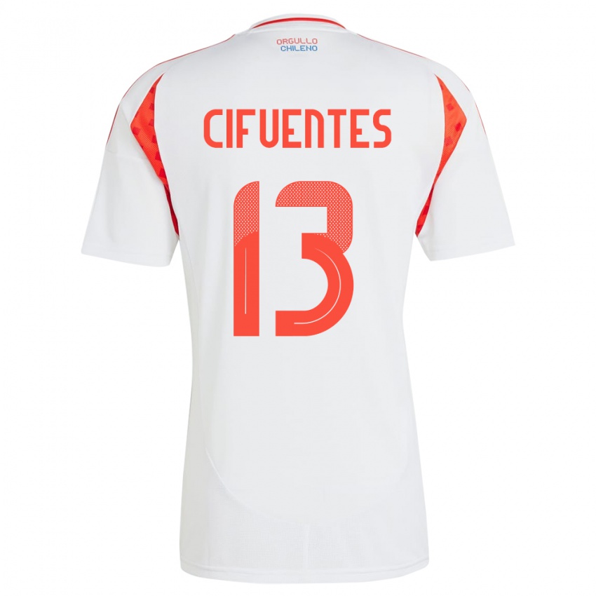 Kinder Chile Anaís Cifuentes #13 Weiß Auswärtstrikot Trikot 24-26 T-Shirt Österreich