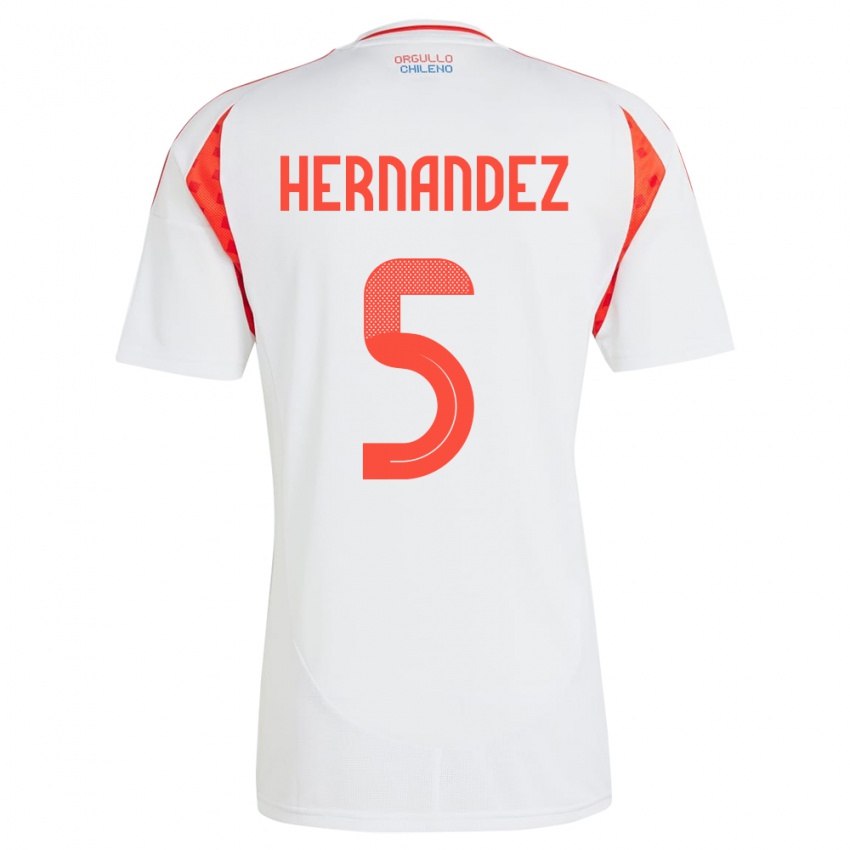 Kinder Chile Monserrat Hernández #5 Weiß Auswärtstrikot Trikot 24-26 T-Shirt Österreich