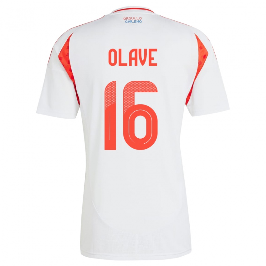 Kinder Chile Isidora Olave #16 Weiß Auswärtstrikot Trikot 24-26 T-Shirt Österreich