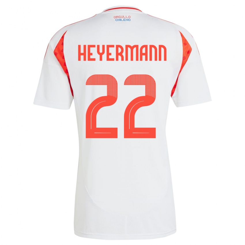 Kinder Chile Agustina Heyermann #22 Weiß Auswärtstrikot Trikot 24-26 T-Shirt Österreich