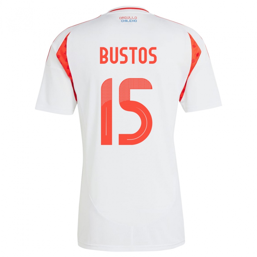 Kinder Chile Melissa Bustos #15 Weiß Auswärtstrikot Trikot 24-26 T-Shirt Österreich