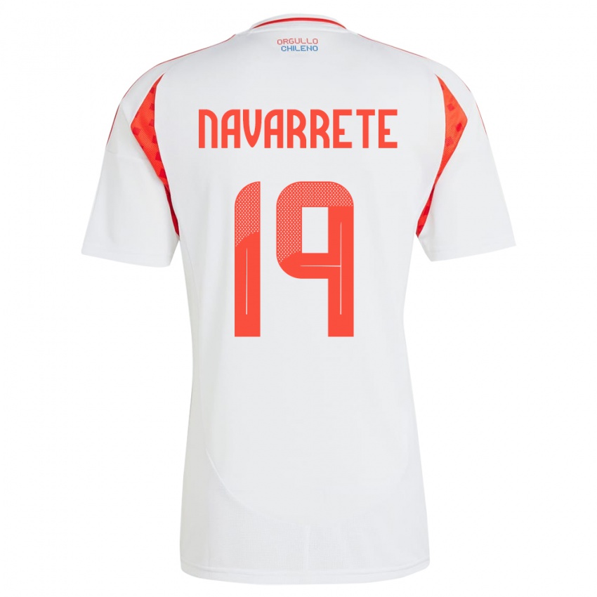 Kinder Chile Valentina Navarrete #19 Weiß Auswärtstrikot Trikot 24-26 T-Shirt Österreich