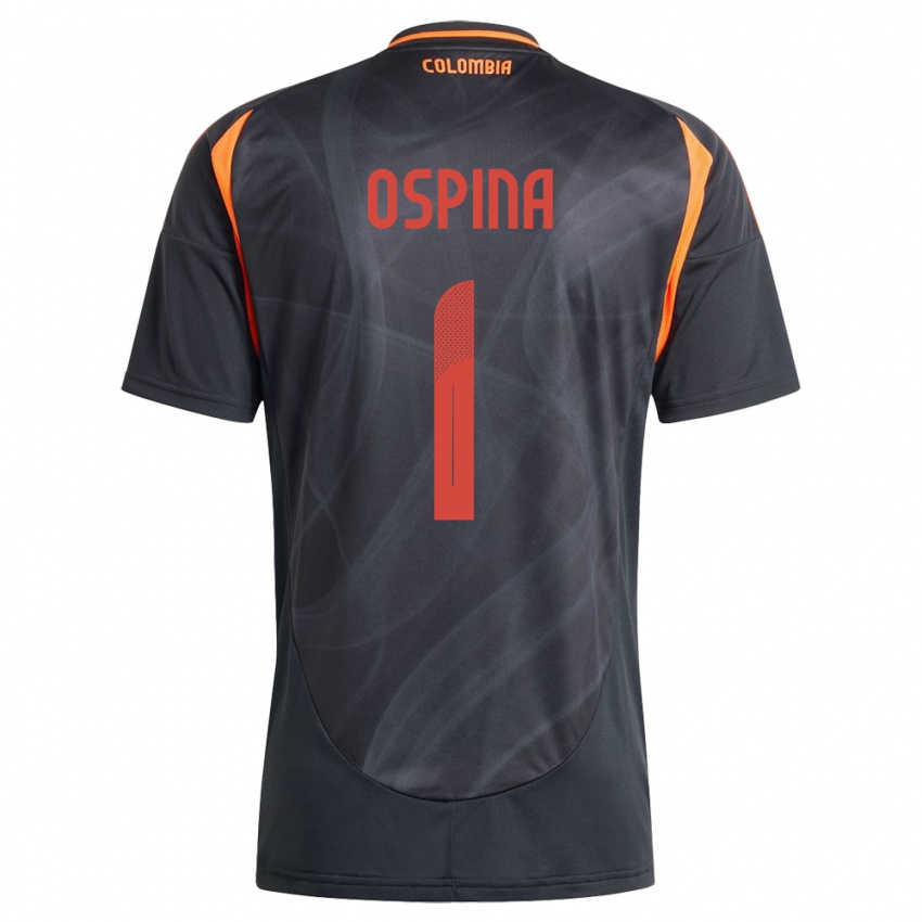 Kinder Kolumbien David Ospina #1 Schwarz Auswärtstrikot Trikot 24-26 T-Shirt Österreich