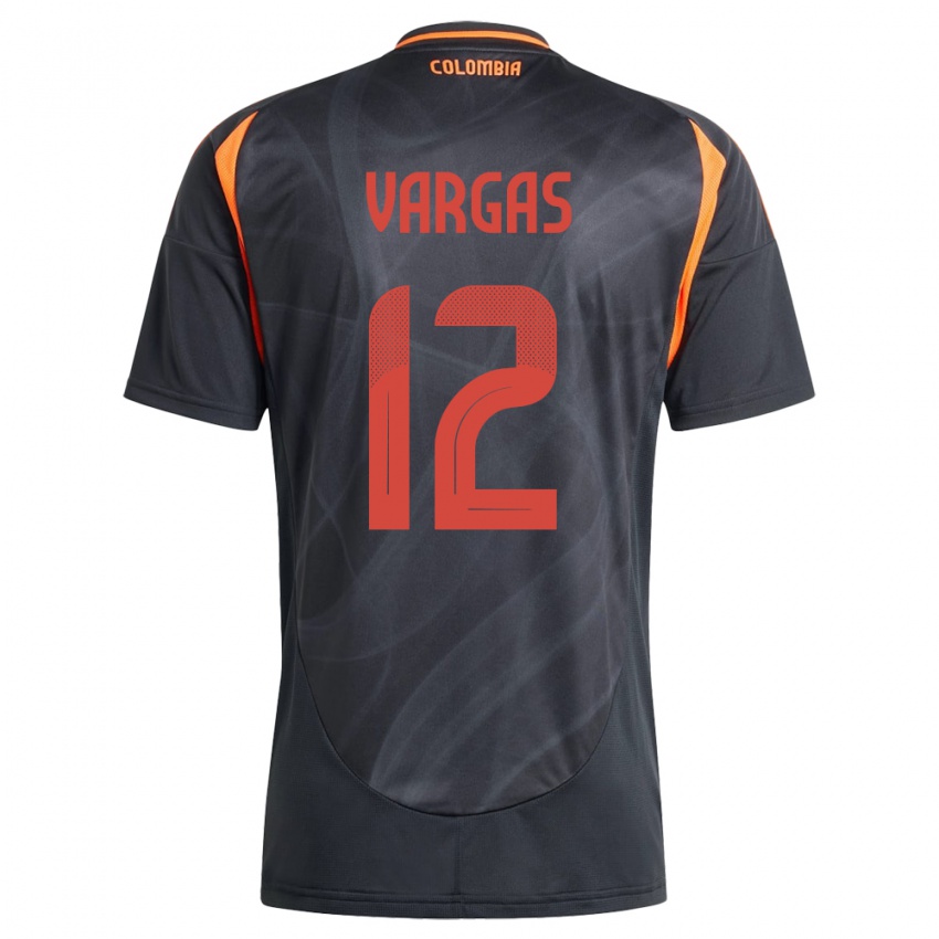 Kinder Kolumbien Camilo Vargas #12 Schwarz Auswärtstrikot Trikot 24-26 T-Shirt Österreich