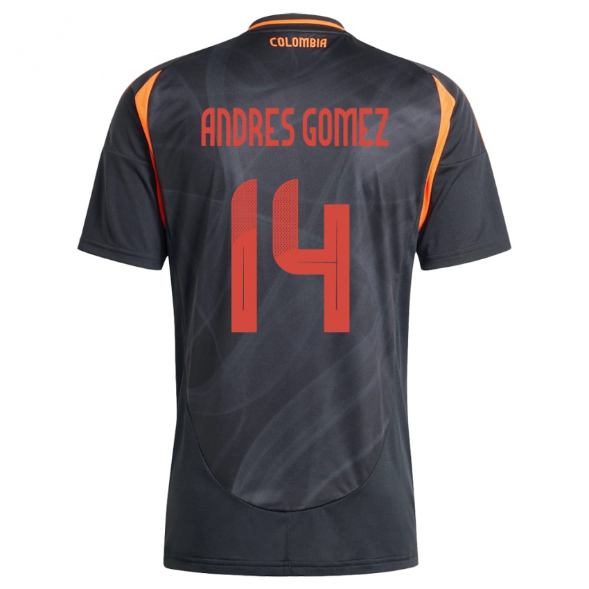 Kinder Kolumbien Carlos Andrés Gómez #14 Schwarz Auswärtstrikot Trikot 24-26 T-Shirt Österreich