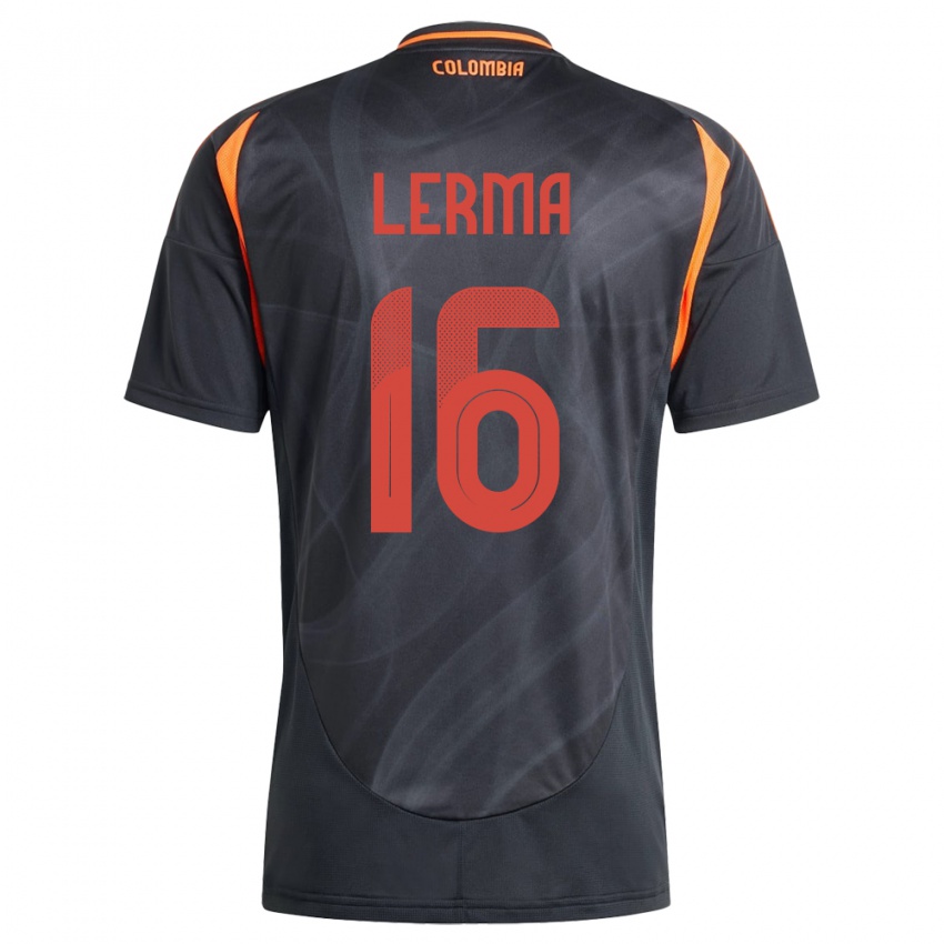 Kinder Kolumbien Jefferson Lerma #16 Schwarz Auswärtstrikot Trikot 24-26 T-Shirt Österreich