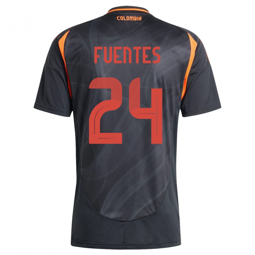 Kinder Kolumbien Gabriel Fuentes #24 Schwarz Auswärtstrikot Trikot 24-26 T-Shirt Österreich