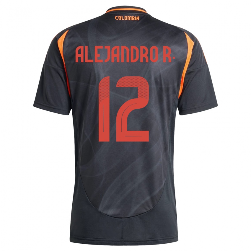 Kinder Kolumbien Alejandro Rodríguez #12 Schwarz Auswärtstrikot Trikot 24-26 T-Shirt Österreich