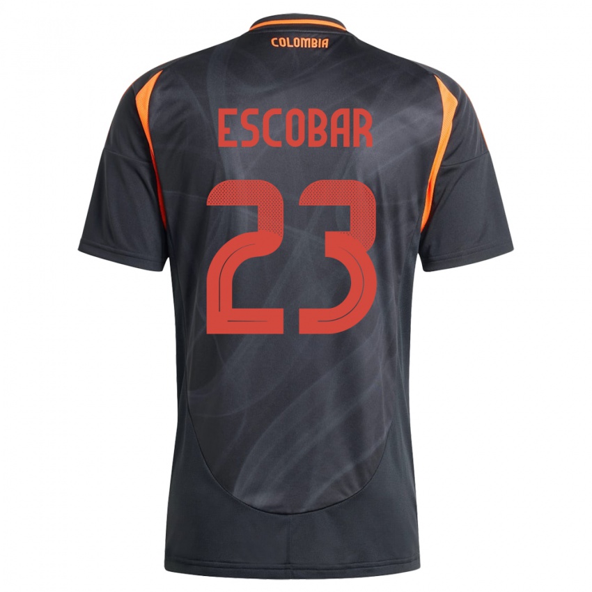 Kinder Kolumbien Josen Escobar #23 Schwarz Auswärtstrikot Trikot 24-26 T-Shirt Österreich