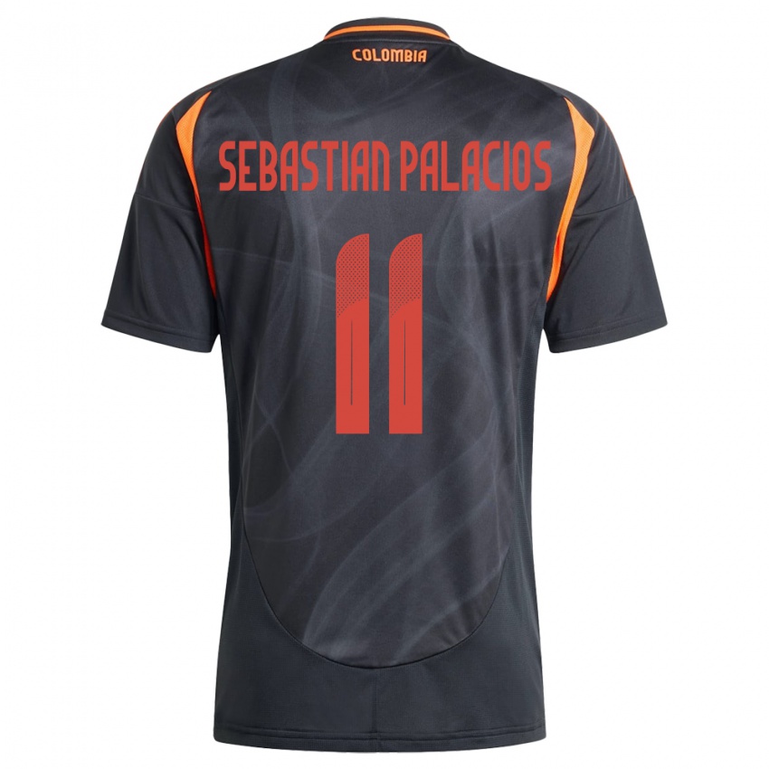 Kinder Kolumbien Juan Sebastián Palacios #11 Schwarz Auswärtstrikot Trikot 24-26 T-Shirt Österreich