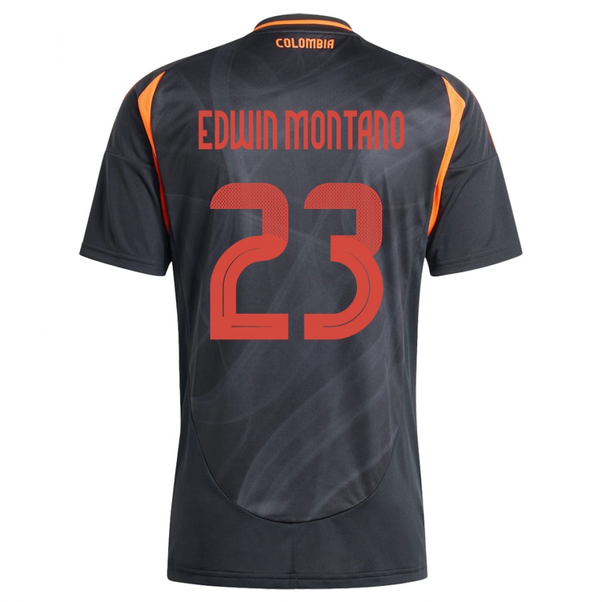 Kinder Kolumbien John Edwin Montaño #23 Schwarz Auswärtstrikot Trikot 24-26 T-Shirt Österreich