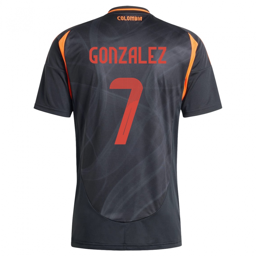 Kinder Kolumbien Celis González #7 Schwarz Auswärtstrikot Trikot 24-26 T-Shirt Österreich