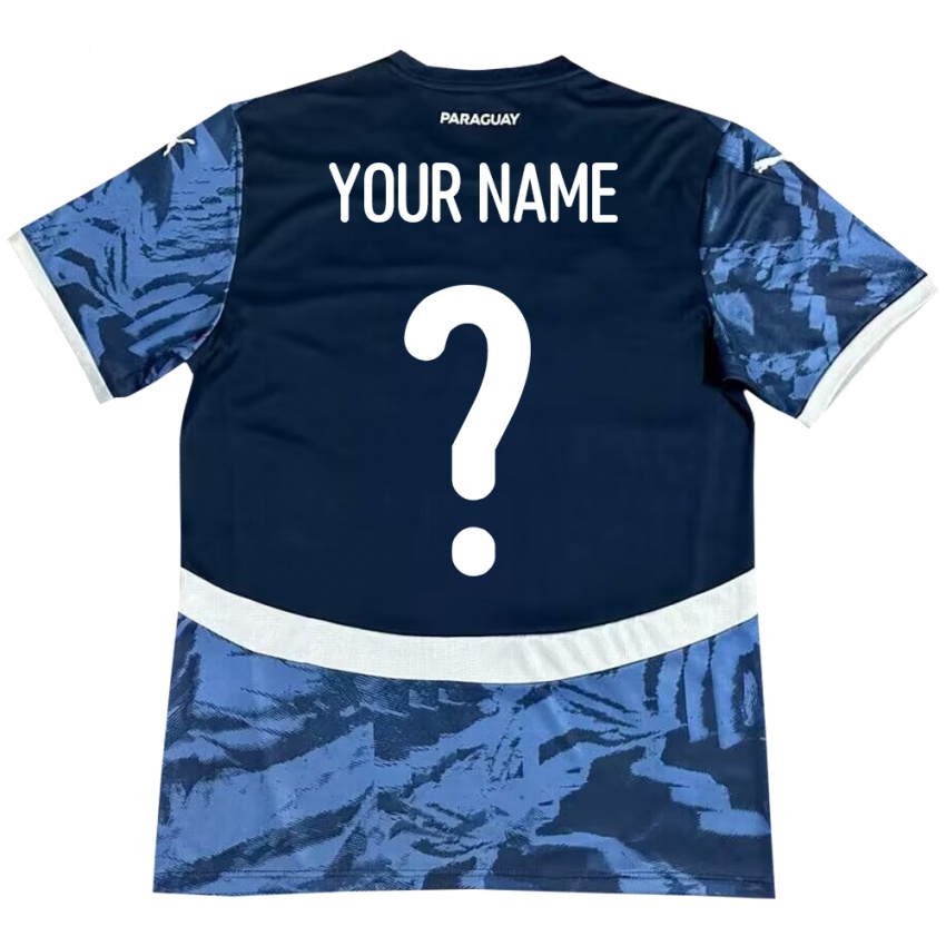 Kinder Paraguay Ihren Namen #0 Blau Auswärtstrikot Trikot 24-26 T-Shirt Österreich