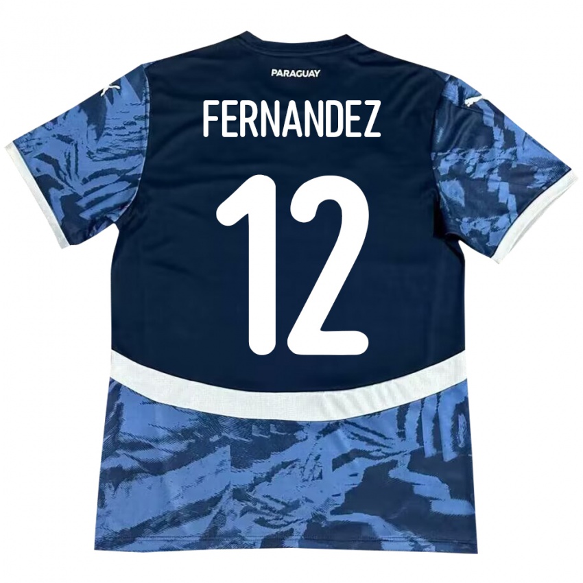 Kinder Paraguay Gatito Fernández #12 Blau Auswärtstrikot Trikot 24-26 T-Shirt Österreich