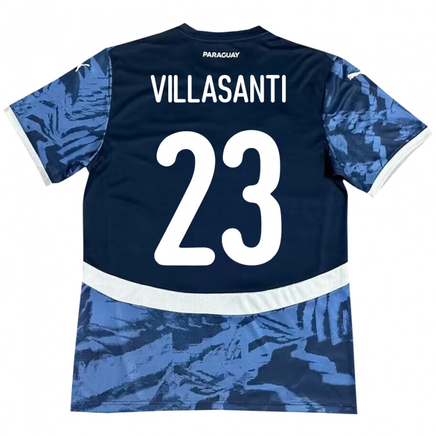 Kinder Paraguay Mathías Villasanti #23 Blau Auswärtstrikot Trikot 24-26 T-Shirt Österreich