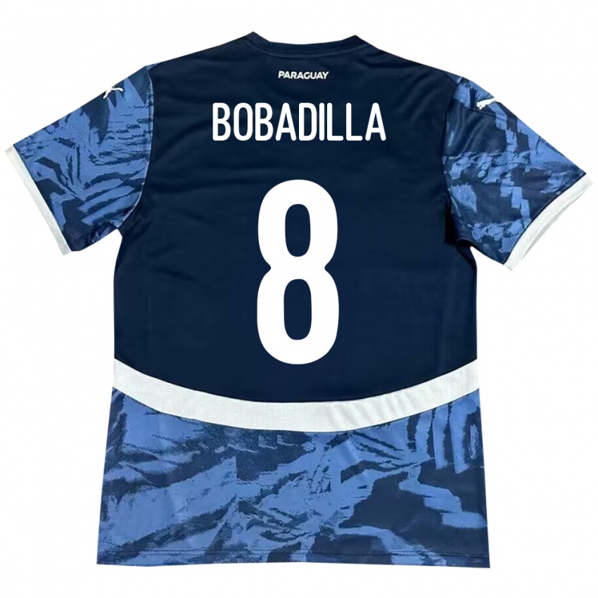 Kinder Paraguay Damián Bobadilla #8 Blau Auswärtstrikot Trikot 24-26 T-Shirt Österreich