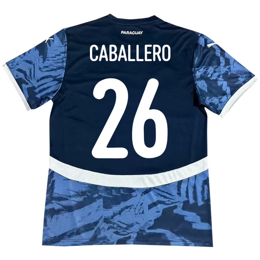 Kinder Paraguay Hernesto Caballero #26 Blau Auswärtstrikot Trikot 24-26 T-Shirt Österreich