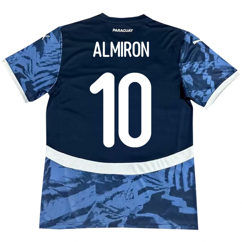 Kinder Paraguay Miguel Almirón #10 Blau Auswärtstrikot Trikot 24-26 T-Shirt Österreich