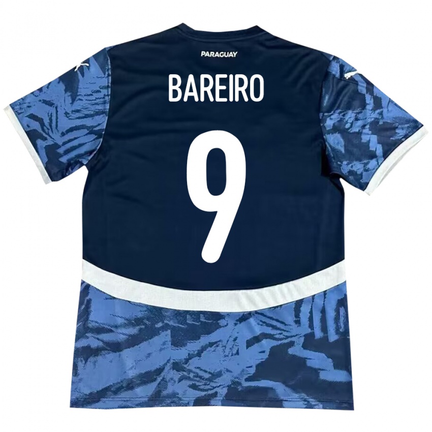 Kinder Paraguay Adam Bareiro #9 Blau Auswärtstrikot Trikot 24-26 T-Shirt Österreich
