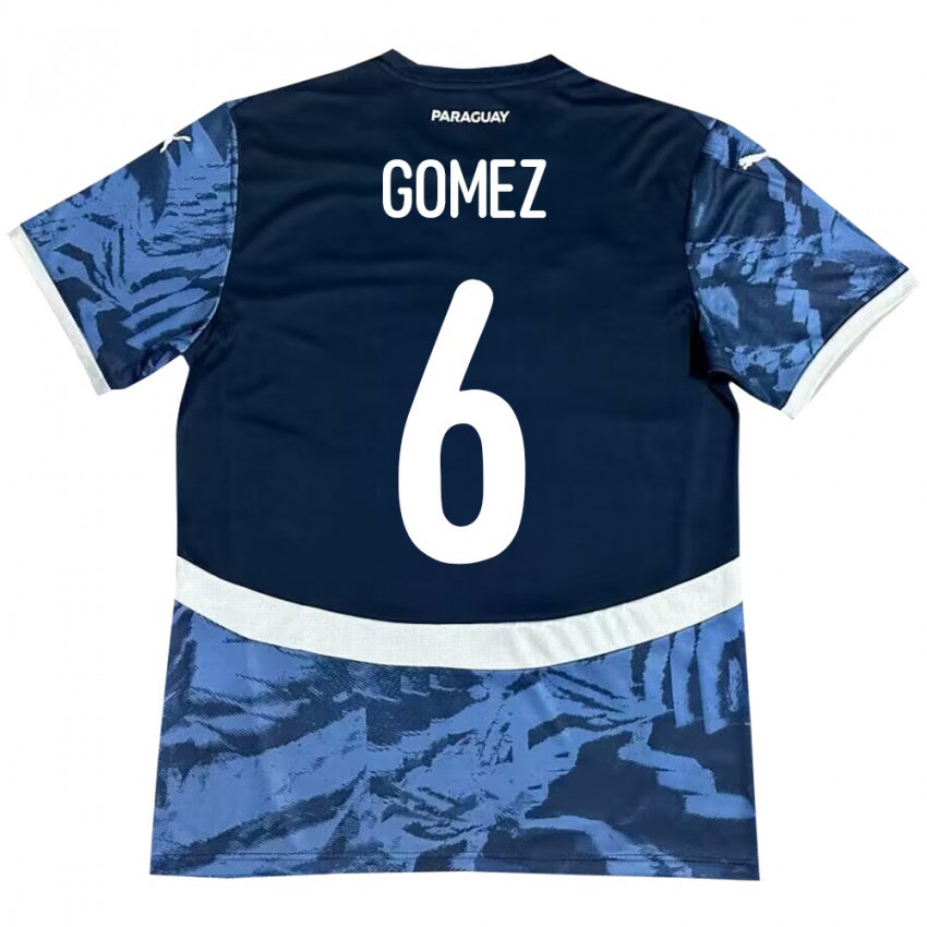 Kinder Paraguay Marcos Gómez #6 Blau Auswärtstrikot Trikot 24-26 T-Shirt Österreich