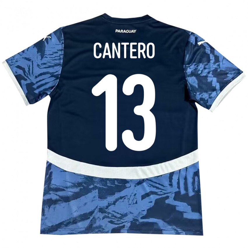 Kinder Paraguay Alexis Cantero #13 Blau Auswärtstrikot Trikot 24-26 T-Shirt Österreich