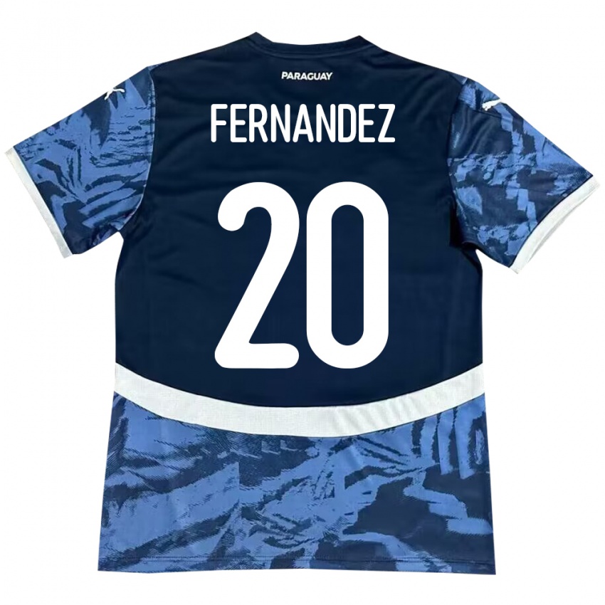 Kinder Paraguay Marcelo Fernández #20 Blau Auswärtstrikot Trikot 24-26 T-Shirt Österreich