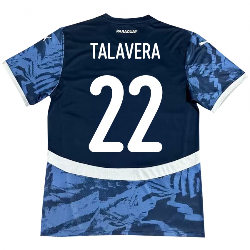 Kinder Paraguay Javier Talavera #22 Blau Auswärtstrikot Trikot 24-26 T-Shirt Österreich