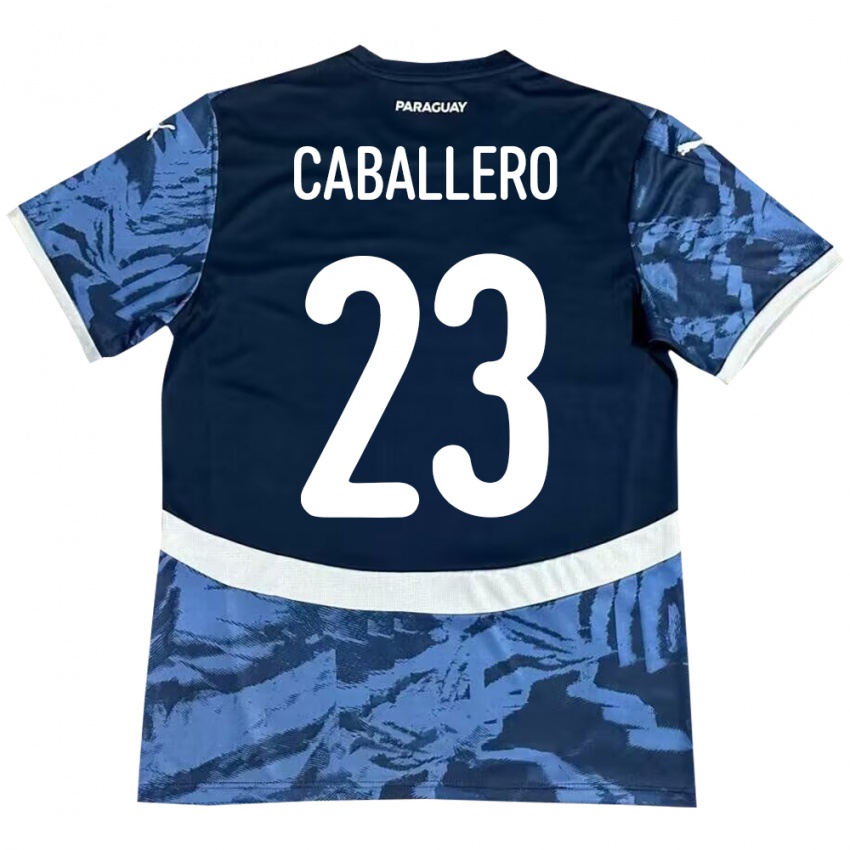 Kinder Paraguay Tiago Caballero #23 Blau Auswärtstrikot Trikot 24-26 T-Shirt Österreich