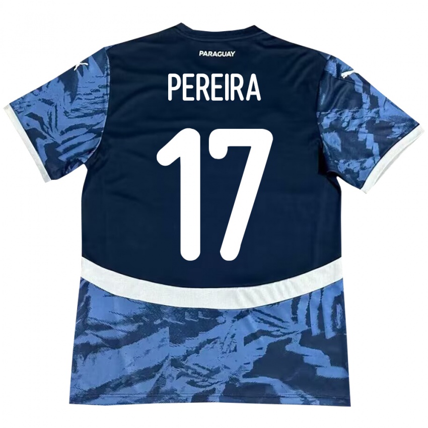 Kinder Paraguay Kevin Pereira #17 Blau Auswärtstrikot Trikot 24-26 T-Shirt Österreich