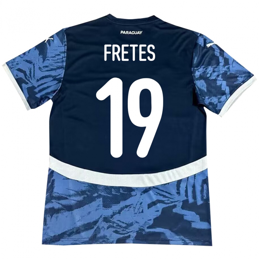 Kinder Paraguay Alexis Fretes #19 Blau Auswärtstrikot Trikot 24-26 T-Shirt Österreich