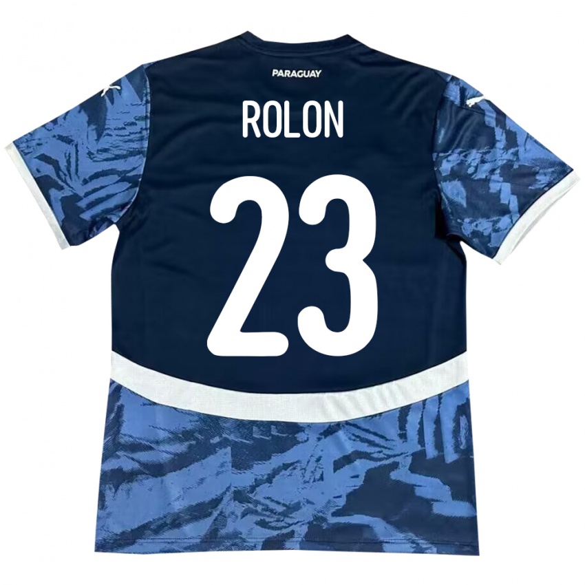 Kinder Paraguay Luis Rolón #23 Blau Auswärtstrikot Trikot 24-26 T-Shirt Österreich