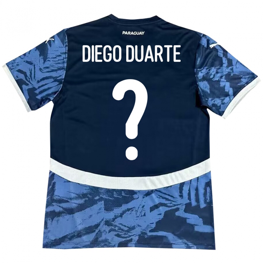 Kinder Paraguay Diego Duarte #0 Blau Auswärtstrikot Trikot 24-26 T-Shirt Österreich