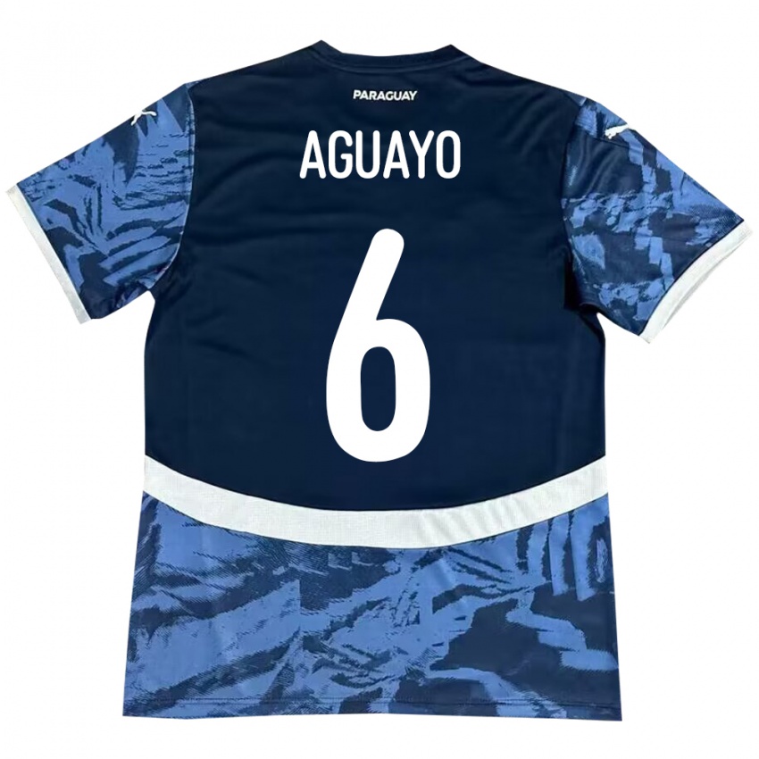 Kinder Paraguay Ángel Aguayo #6 Blau Auswärtstrikot Trikot 24-26 T-Shirt Österreich