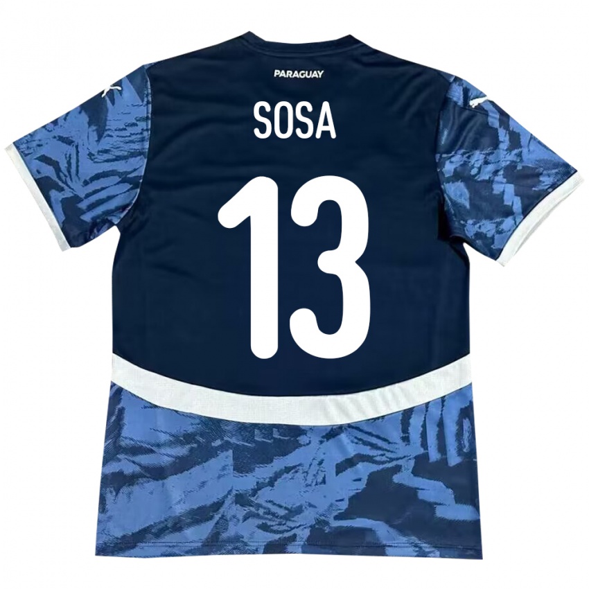 Kinder Paraguay Alex Sosa #13 Blau Auswärtstrikot Trikot 24-26 T-Shirt Österreich