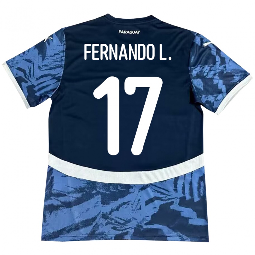 Kinder Paraguay Fernando Leguizamón #17 Blau Auswärtstrikot Trikot 24-26 T-Shirt Österreich