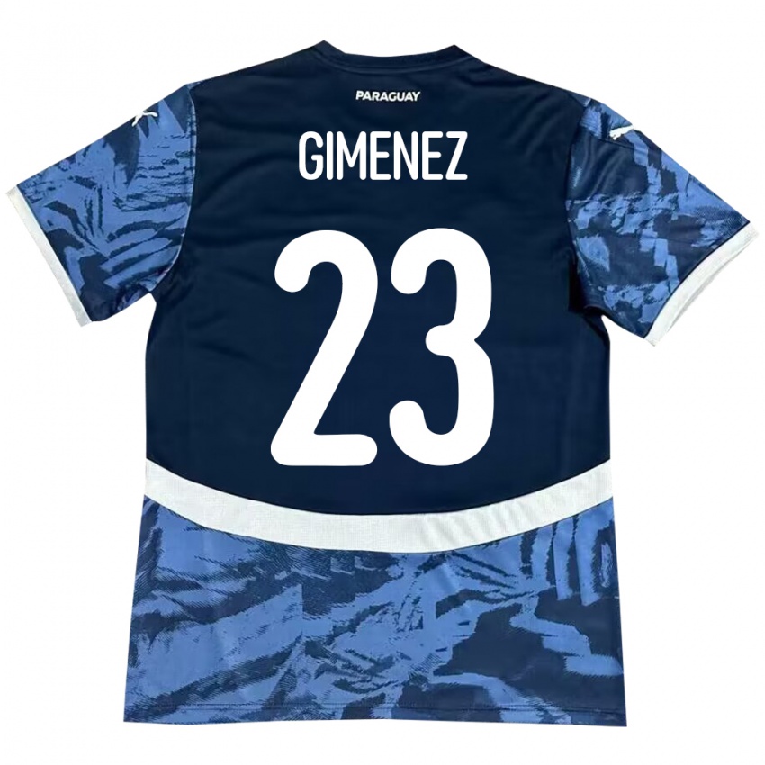 Kinder Paraguay Miguel Giménez #23 Blau Auswärtstrikot Trikot 24-26 T-Shirt Österreich