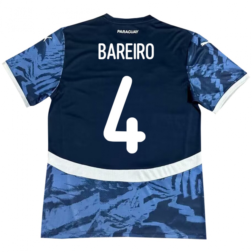 Kinder Paraguay Daysy Bareiro #4 Blau Auswärtstrikot Trikot 24-26 T-Shirt Österreich