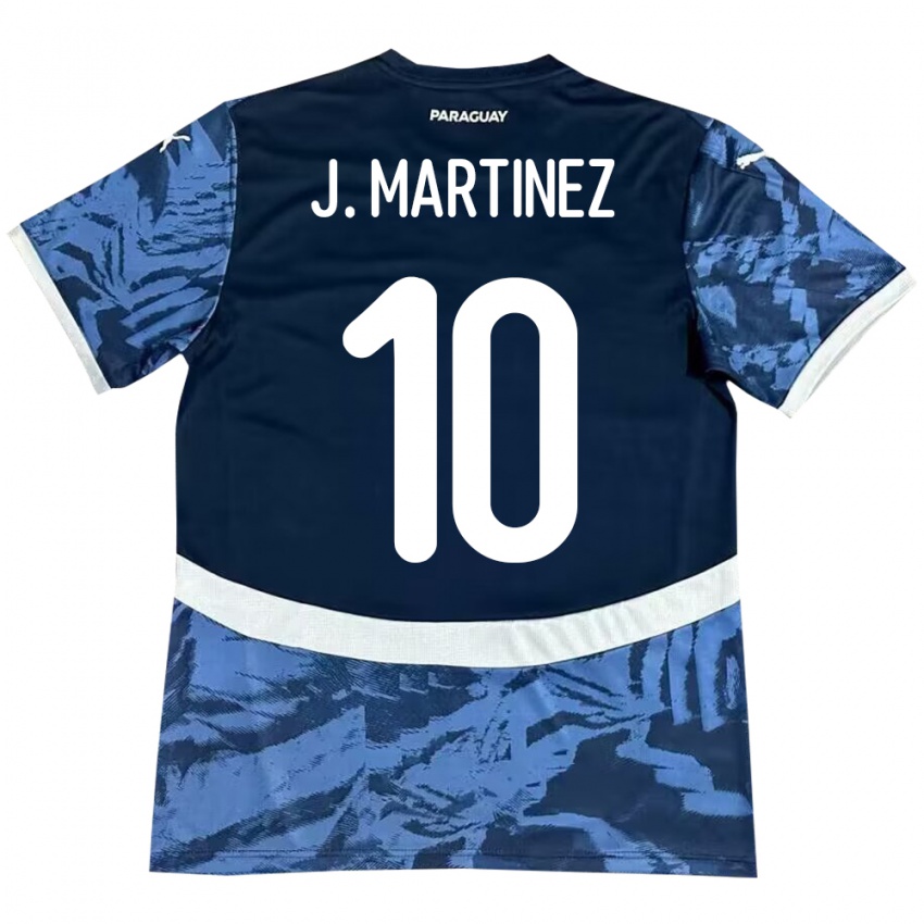 Kinder Paraguay Jessica Martínez #10 Blau Auswärtstrikot Trikot 24-26 T-Shirt Österreich