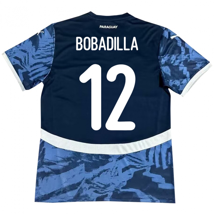 Kinder Paraguay Alicia Bobadilla #12 Blau Auswärtstrikot Trikot 24-26 T-Shirt Österreich