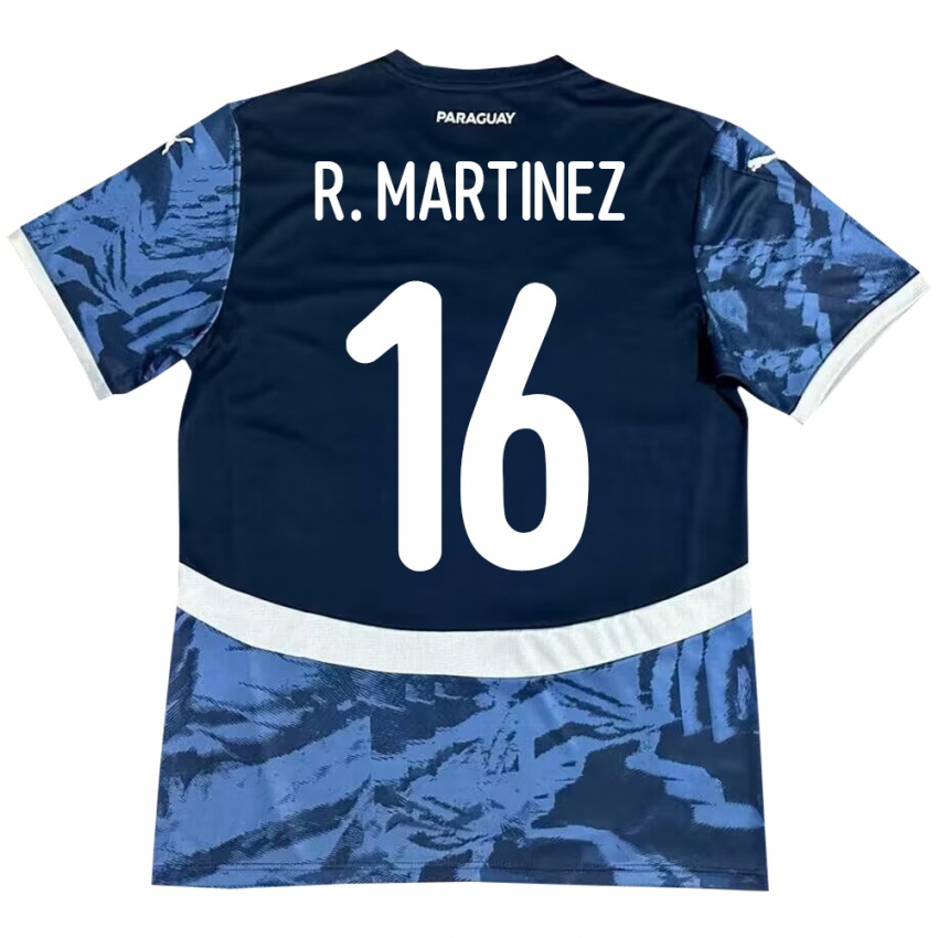 Kinder Paraguay Ramona Martínez #16 Blau Auswärtstrikot Trikot 24-26 T-Shirt Österreich