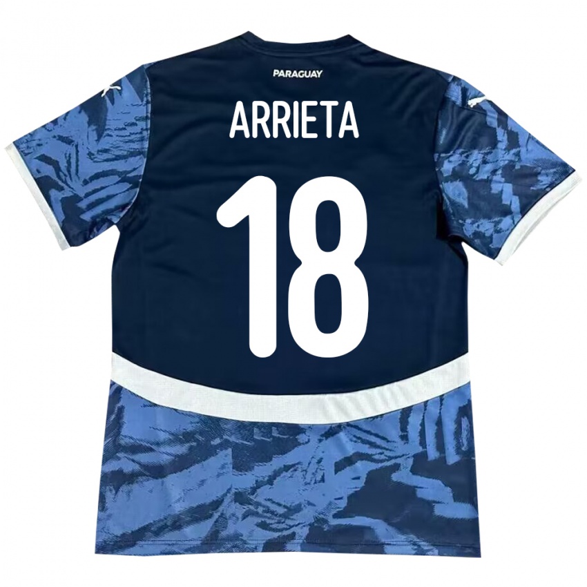 Kinder Paraguay Camila Arrieta #18 Blau Auswärtstrikot Trikot 24-26 T-Shirt Österreich