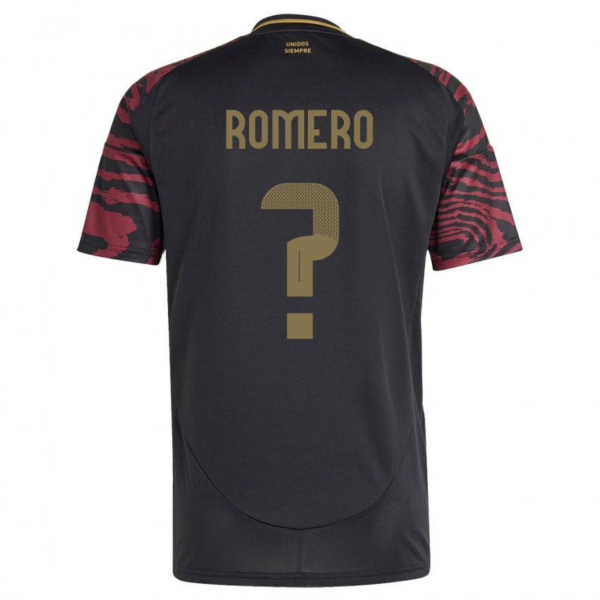 Kinder Peru José Romero #0 Schwarz Auswärtstrikot Trikot 24-26 T-Shirt Österreich