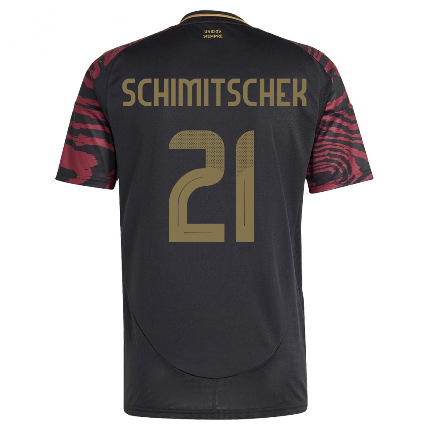 Kinder Peru Ian Schimitschek #21 Schwarz Auswärtstrikot Trikot 24-26 T-Shirt Österreich