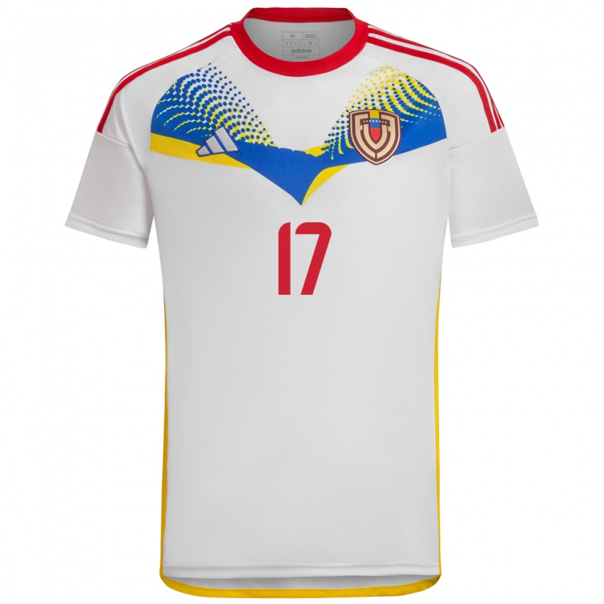 Kinder Venezuela Edson Castillo #17 Weiß Auswärtstrikot Trikot 24-26 T-Shirt Österreich